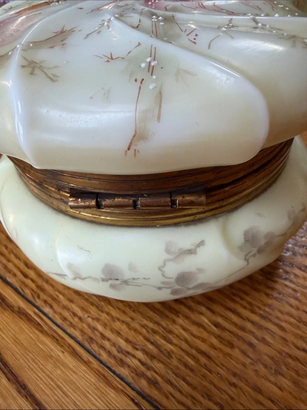 Wave Crest jewelry casket dresser box. Helmschmied Swirl with floral print.